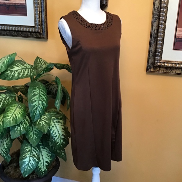 New Direction Sleeveless Beaded Neckline Dress - Picture 7 of 9